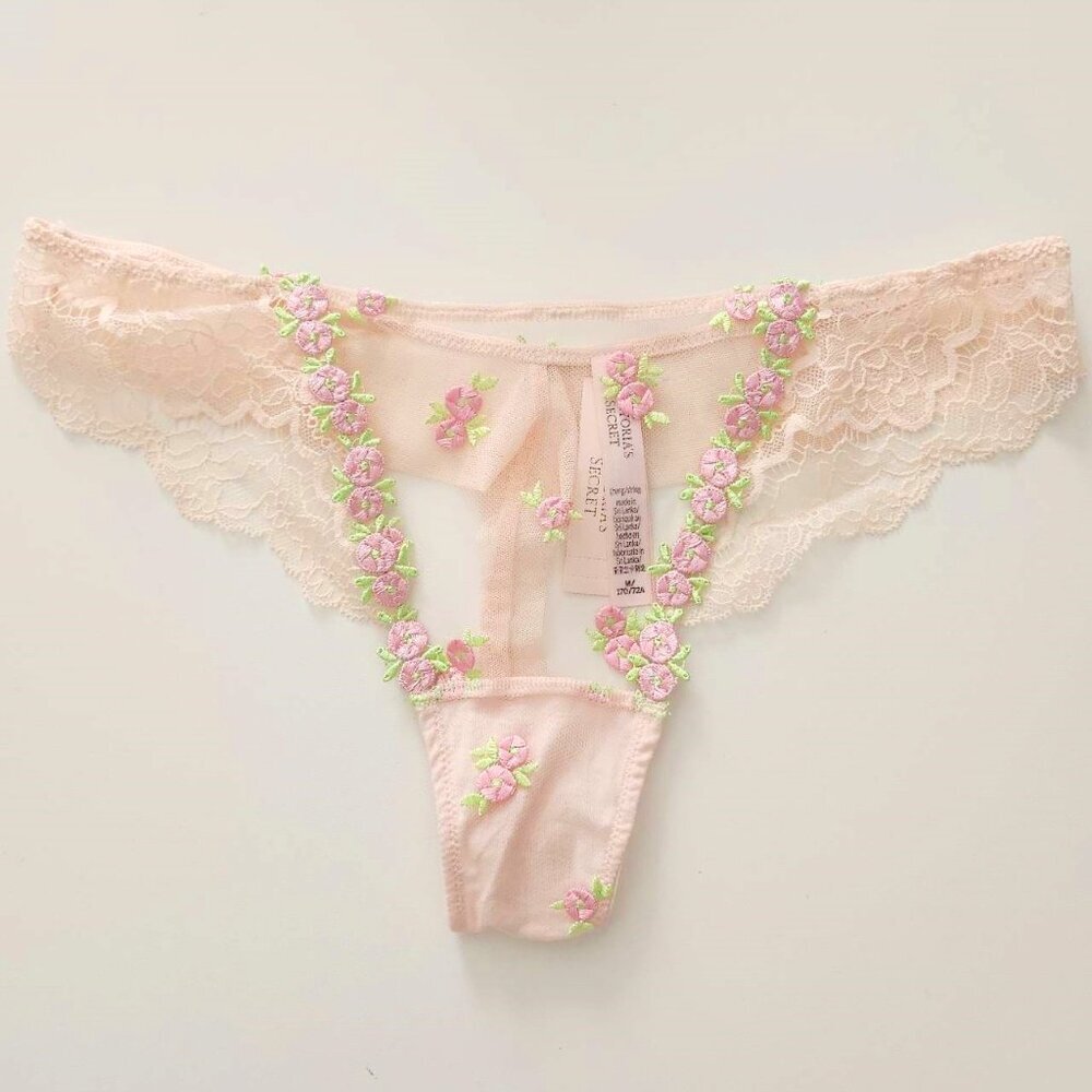 Victoria’s Secret Dream Angels Rosebud Bra 34B Garter XS Panty M Set b85 - Picture 8 of 13